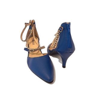 CLASSIQUE Heels Women Size 10 Gold Chain- Blue